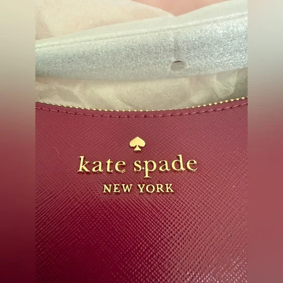 NWT- KATE SPADE Madison Faux Pearl Convertible Crossbody Bag Dark Raspberry